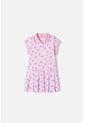 Vestido De Littlemic Manga Corta Rosado Para Niña 2T A 5T 5T de LittleMic