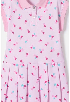 Vestido De Littlemic Manga Corta Rosado Para Niña 2T A 5T 5T