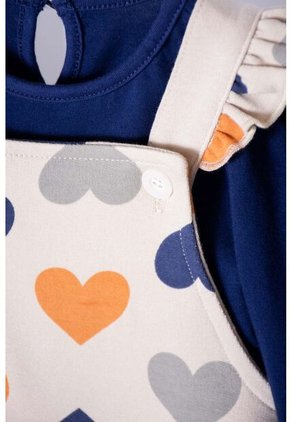 Vestido LittleMic Tipo Jardinera Azul Y Caqui Para Bebé Niña 9-12