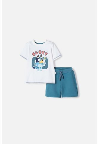 Conjunto De Bluey Pantalón Corto Multicolor Para Niño 2T A 6T 2T LittleMic