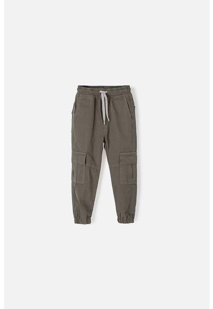 Jogger De LittleMic Con Cordón Verde Militar Para Niño 2T A 5T 4T