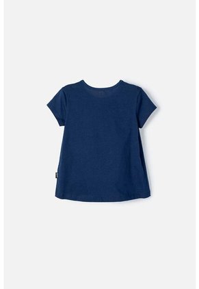 Camiseta De Littlemic Manga Corta Azul Para Niña 2T A 5T 3T