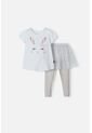 Conjunto De LittleMic De Pantalón Largo Blanco/gris Para Niña 2t A 5t 4T de LittleMic