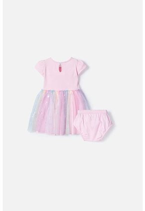 Vestido De Littlemic Manga Corta Rosado Para Bebé Niña 3-6