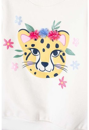 Buzo De LittleMic Marfil De Diseño Cerrado Para Niña 2T A 5T 4T