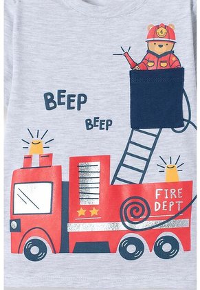 Camiseta LittleMic Gris Manga Corta Para Niño 2T A 5T 5T