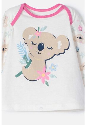 Pijama De LittleMic Marfil Y Rosada De Pantalón Largo Para Bebé Niña 3-6