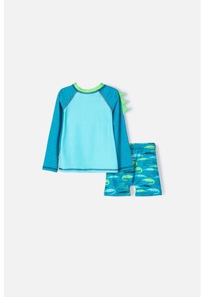 Conjunto De Baño De LittleMic Manga Larga Verde Para Niño 2T A 5T 4T