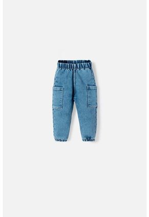 Jogger De Littlemic Cintura Elastica Azul Para Bebé Niña 18-24