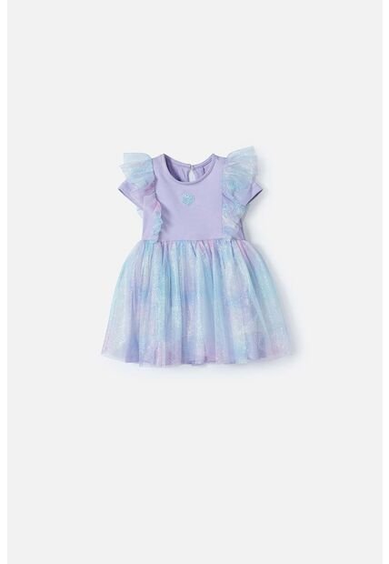 Vestido De Littlemic Manga Corta Lavanda Para Bebé Niña 12-18