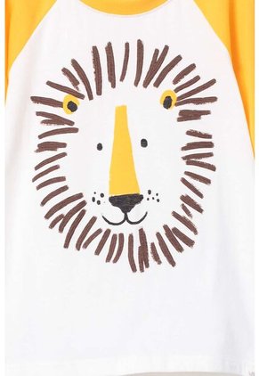 Camiseta LittleMic Manga Corta Mostaza Y Marfil Para Niño 2T A 5T 4T