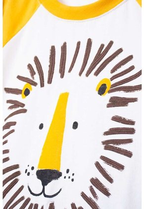 Camiseta LittleMic Manga Corta Mostaza Y Marfil Para Niño 2T A 5T 4T