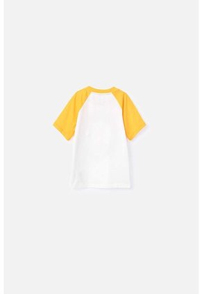Camiseta LittleMic Manga Corta Mostaza Y Marfil Para Niño 2T A 5T 4T
