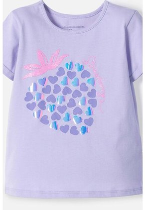 Camiseta De Littlemic Manga Corta Lavanda Para Niña 2T A 5T 3T