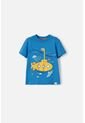 Camiseta Littlemic Azul Cuello Redondo Para Niño 2T A 5T 3T de LittleMic