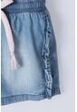 Short LittleMic En Denim Tono Medio Con Elástico En Cintura Para Niña 2T A 5T 3T de LittleMic