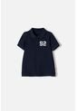 Camiseta Tipo Polo De Mic Azul Para Niño 2T A 5T 2T de LittleMic