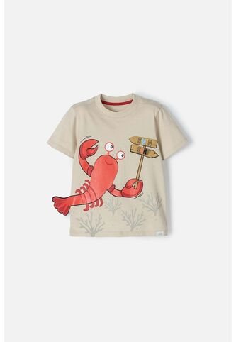Camiseta Littlemic Caqui Estampada En Frente Para Niño 2T A 5T 2T LittleMic