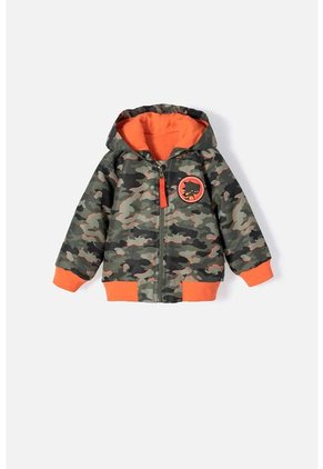 Chaqueta De LittleMic Con Cierre Y Chompa Verde Militar Para Bebé Niño 12-18