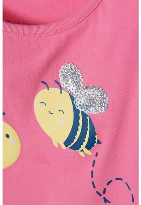 Camiseta Littlemic Rosada Manga Corta Para Niña 2T A 5T 4T
