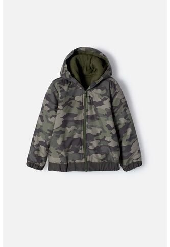 Chaqueta Littlemic Con Cierre Verde Militar Niño 2T A 5T 2T LittleMic