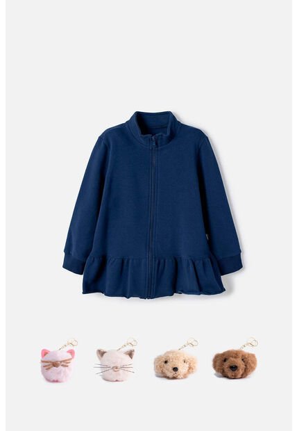 Buzo De Littlemic Con Cierre Azul Para Niña 2T A 6T 4T