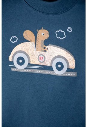 Conjunto LittleMic Azul Y Girs Manga Corta Para Bebé Niño 6-9