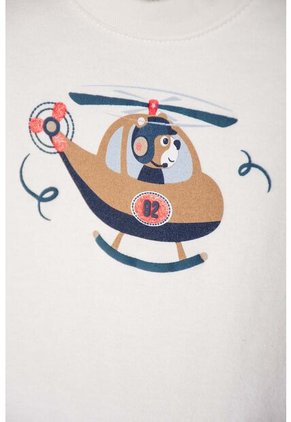 Conjunto LittleMic Marfil Y Café Manga Corta Para Bebé Niño 12-18