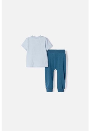 Conjunto LittleMic Azul De Pantalón Largo Para Bebé Niño 9-12