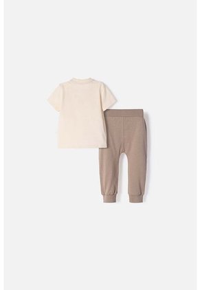 Conjunto LittleMic Café Y Taupe De Pantalón Largo Para Bebé Niño 12-18