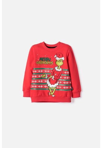Buzo De Grinch Cerrado Rojo Para Niño Unisex. 2T LittleMic