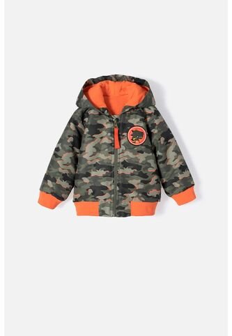 Chaqueta De LittleMic Con Cierre Y Chompa Verde Militar  Para Bebé Niño 3-6 LittleMic