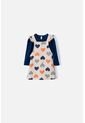 Vestido LittleMic Tipo Jardinera Azul Y Caqui Para Bebé Niña 12-18 de LittleMic