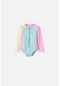 Vestido De Baño LittleMic Multicolor Manga Larga Para Niña 2T A 5T 5T de LittleMic