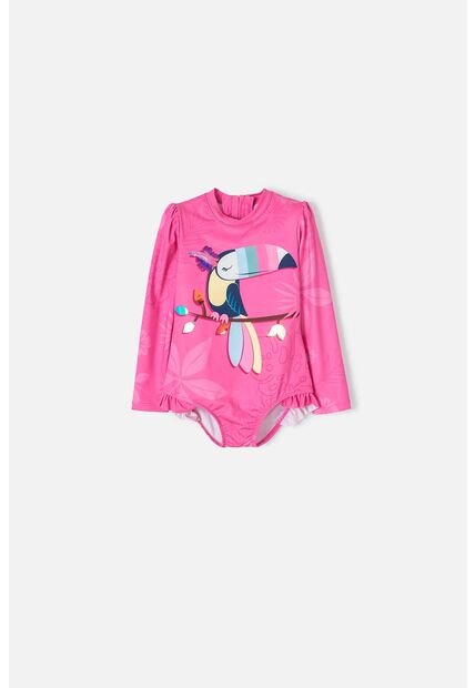 Vestido De LittleMic Rosado Manga Larga Para Niña 2T A 5T 3T