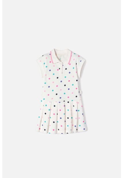 Vestido LittleMic Marfil Corto Para Niña 2T A 5T 2T