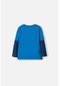 Camiseta LittleMic Azul Manga Larga Para Niño 2T A 5T 3T de LittleMic