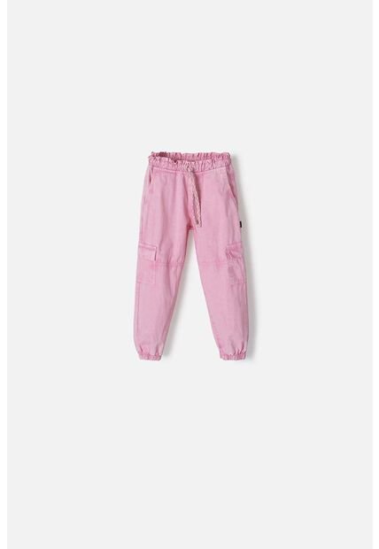 Jogger LittleMic Rosado Con Bolsillos Tipo Cargo Para Niña 2T A 5T 4T