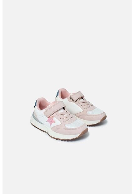 Tenis De LittleMic Blanco Y Rosado Para Niña 28