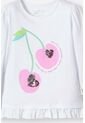 Camiseta LittleMic Blanca Manga Larga Para Niña 2T A 5T 5T de LittleMic
