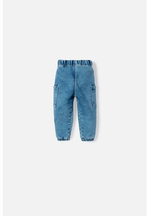 Jogger De Littlemic Cintura Elastica Azul Para Bebé Niña 3-6