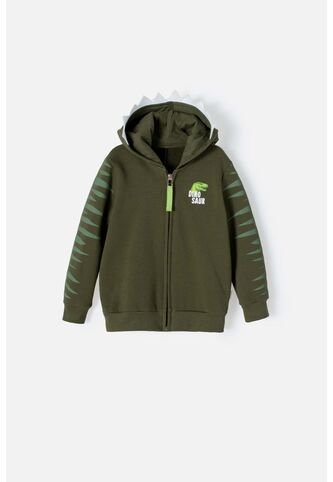 Buzo De LittleMic Con Capucha Verde Militar Para Niño 2T A 5T 3T LittleMic