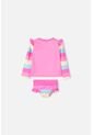 Vestido De Baño LittleMic Multicolor Manga Larga Para Niña 2T A 5T 4T de LittleMic
