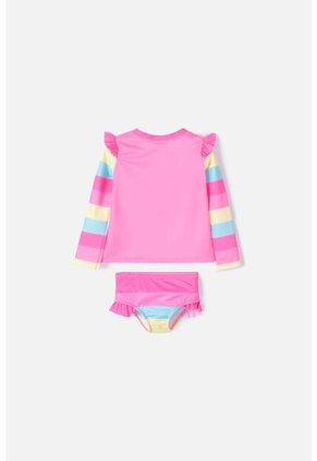 Vestido De Baño LittleMic Multicolor Manga Larga Para Niña 2T A 5T 4T