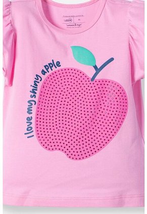 Camiseta LittleMic Rosada Manga Corta Con Bolero Para Niña 2T A 5T 3T