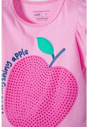 Camiseta LittleMic Rosada Manga Corta Con Bolero Para Niña 2T A 5T 3T