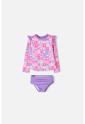 Vestido De Baño LittleMic Multicolor De Dos Piezas Para Niña 2T A 5T 2T LittleMic