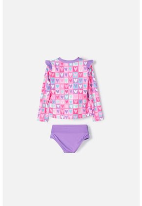 Vestido De Baño LittleMic Multicolor De Dos Piezas Para Niña 2T A 5T 4T