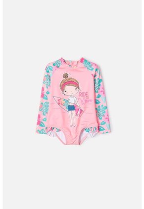 Vestido De Baño LittleMic Multicolor Tipo Enterizo Para Niña 2T A 5T 5T