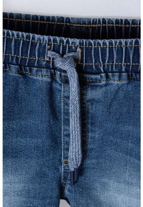 Bermuda LittleMic En Denim Tono Medio Con Elástico En Cintura Para Niño 2T A 5T 5T